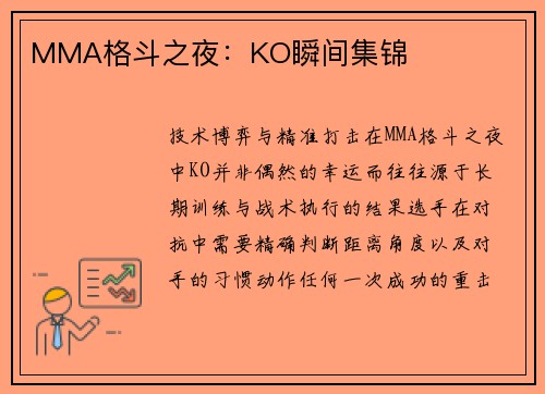 MMA格斗之夜：KO瞬间集锦